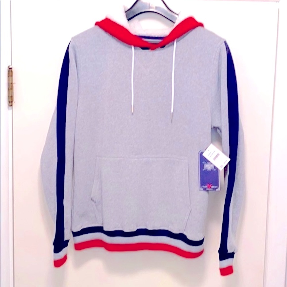 Company 81 Unisex Streetwear Grey Sherpa-lined Pullover Hoodie SM NWT - Picture 2 of 9